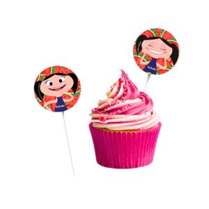 Pick Bandeirinha Show da Luna Melancia - 8 Unidades - Toppers Para Docinhos